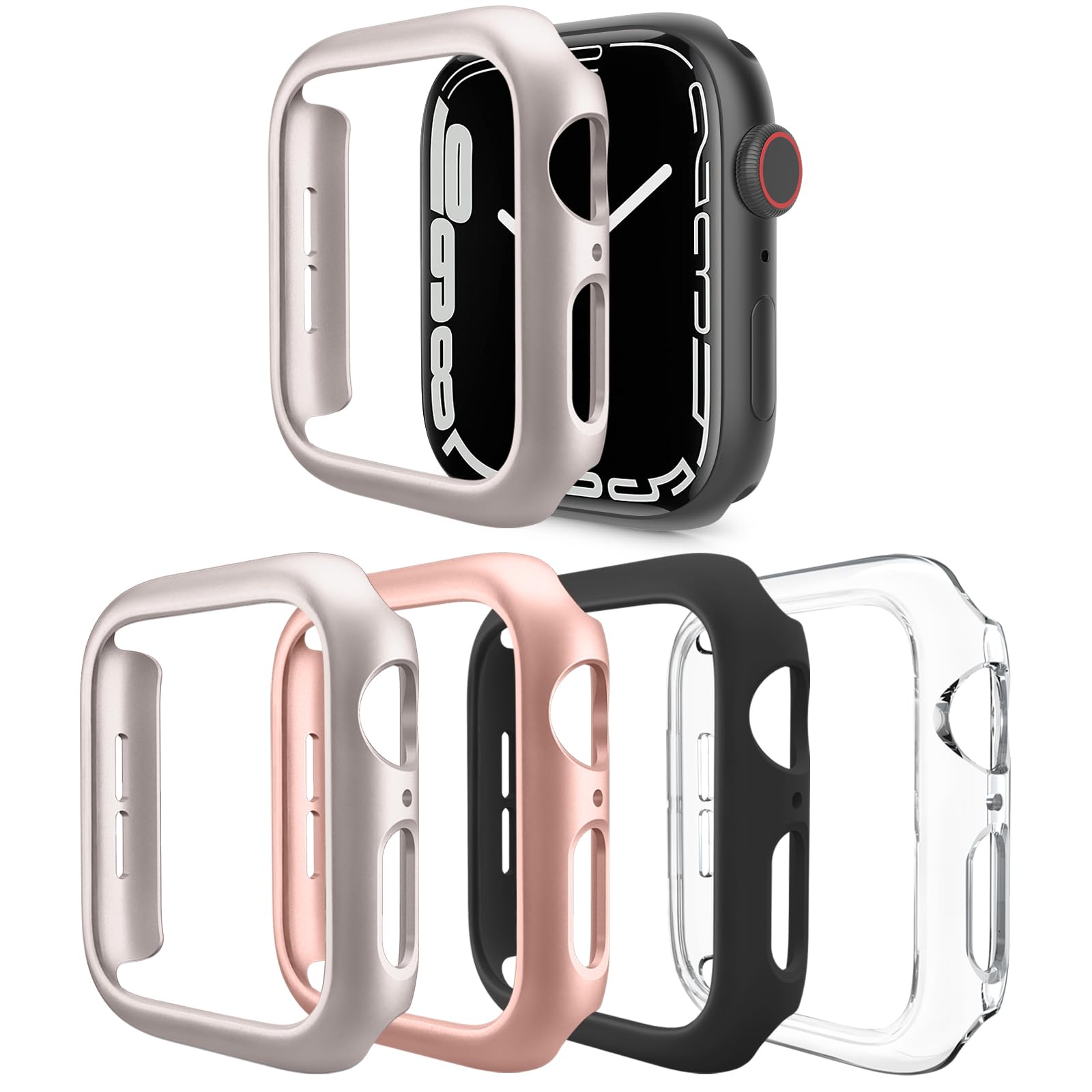 4 Pack [No Screen Protector] Bumper Case Compatible with Apple Watch Series 3 Series 2 Series 1 42mm, Ultra Thin Hard PC Shockproof Case Cover Protector Frame for iWatch 42mm