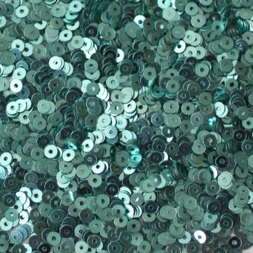 3mm Flat Round SEQUIN PAILLETTES ~ AQUA BLUE Metallic ~ Loose sequins for embroidery, bridal, applique, arts, crafts, and embellishment. Made in USA.