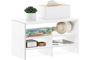 Furinno Hermite Desk Top Organizing Shelf Bookcase, White