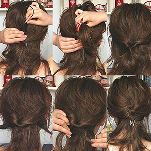 Polytree 4Pcs/Set Hair Styling Tools Twist Clip Stick Bun Maker Braid for Women