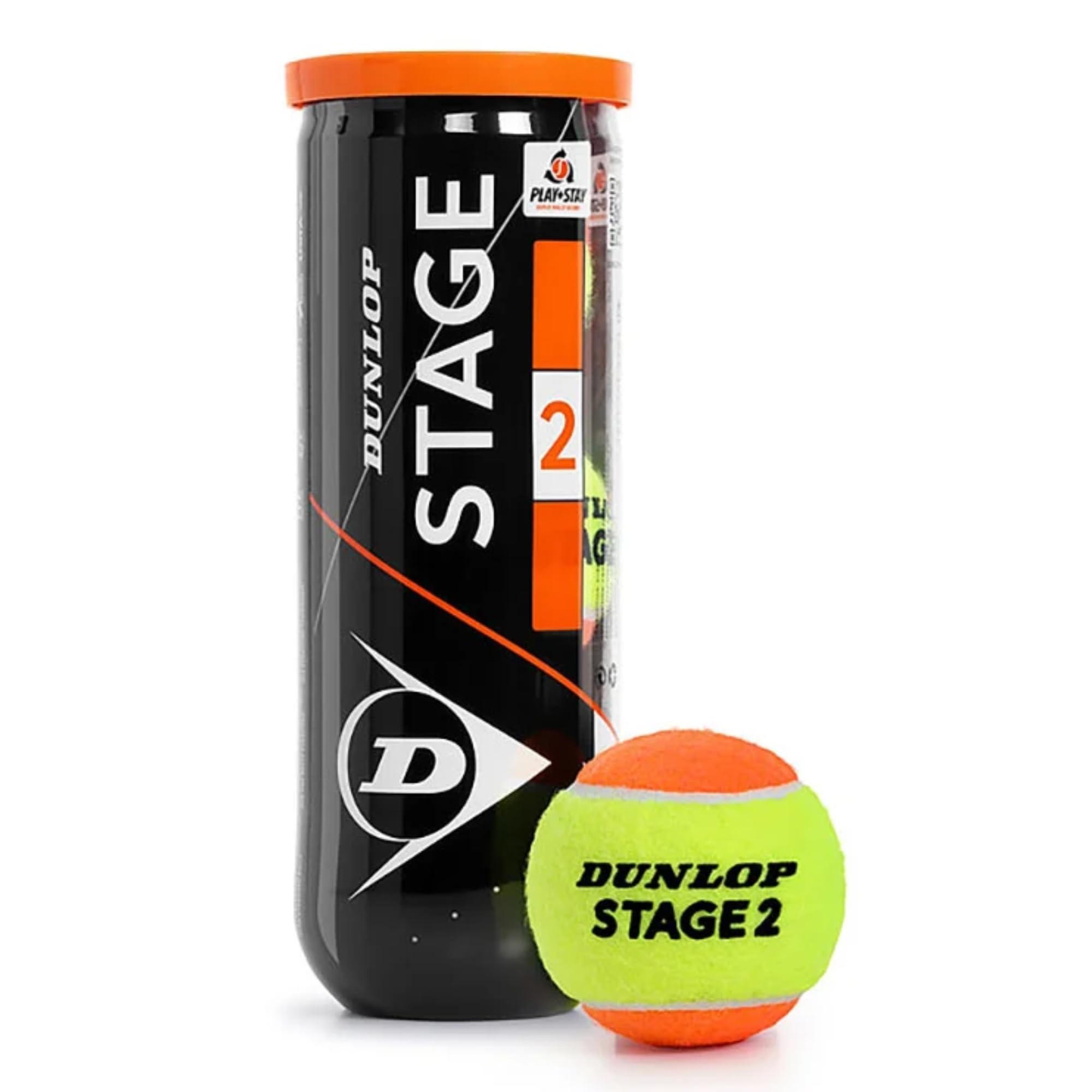 Dunlop Tennis Ball Stage 2 Orange - for Beginners and Kids on Middle Court (1 x 3 Pet)