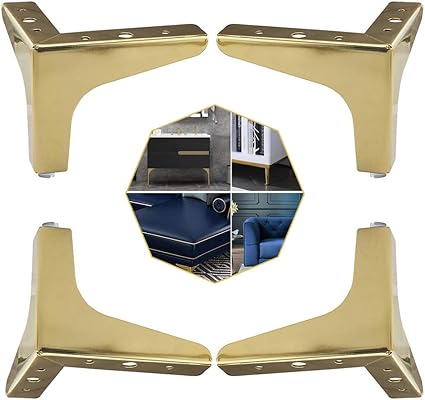 4 Packs Pieds De Table De Meubles Pieds En Metal Pour Meubles Pieds D Armoire Triangle De Remplacement Pour Armoire Canape Chaise Table Basse Or 10cm Amazon Fr Bricolage