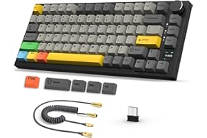 A.JAZZ AK820 Pro RGB Wireless Mechanical Gaming Keyboard with Screen Hot Swappable BT 5.1/2.4GHz/Wired CNC Knob Gasket Mount 
