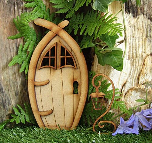Narnia Fairy Door. Three-Dimensional Self-Assembly Wooden Fairy Door Craft Kit with Fairy Windows and Magical Lantern