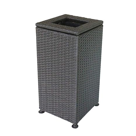 Große quadratische Mülleimer im Freien Handgewebter Kunststoff-Rattan-Mülleimer Park Hotel Lobby Office Vertikale Abfallentso