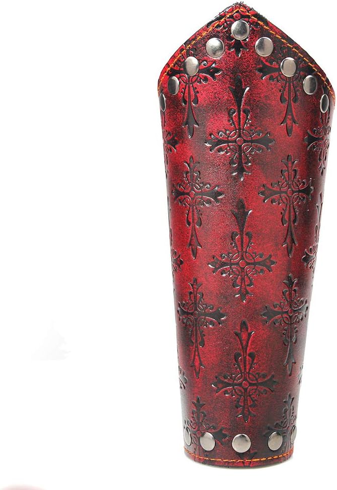 VolksRose Leather Archery Arm Guard, Adjustable Hunting Shooting Arm Guard, Bracers Leather Arm Armor Guard Medieval Rivet Style Armor Costume Traditional Archery Protective Gear, 1 Piece #15 : Sports & Outdoors