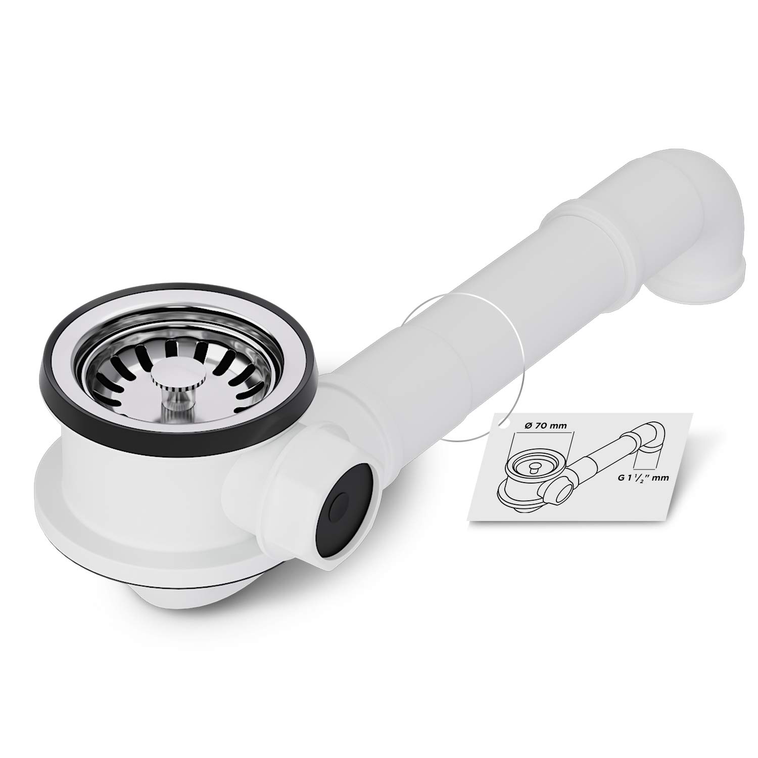 AQUADE 6048 Valve, Strainer Basket 70 mm with Space Maker, 70mm