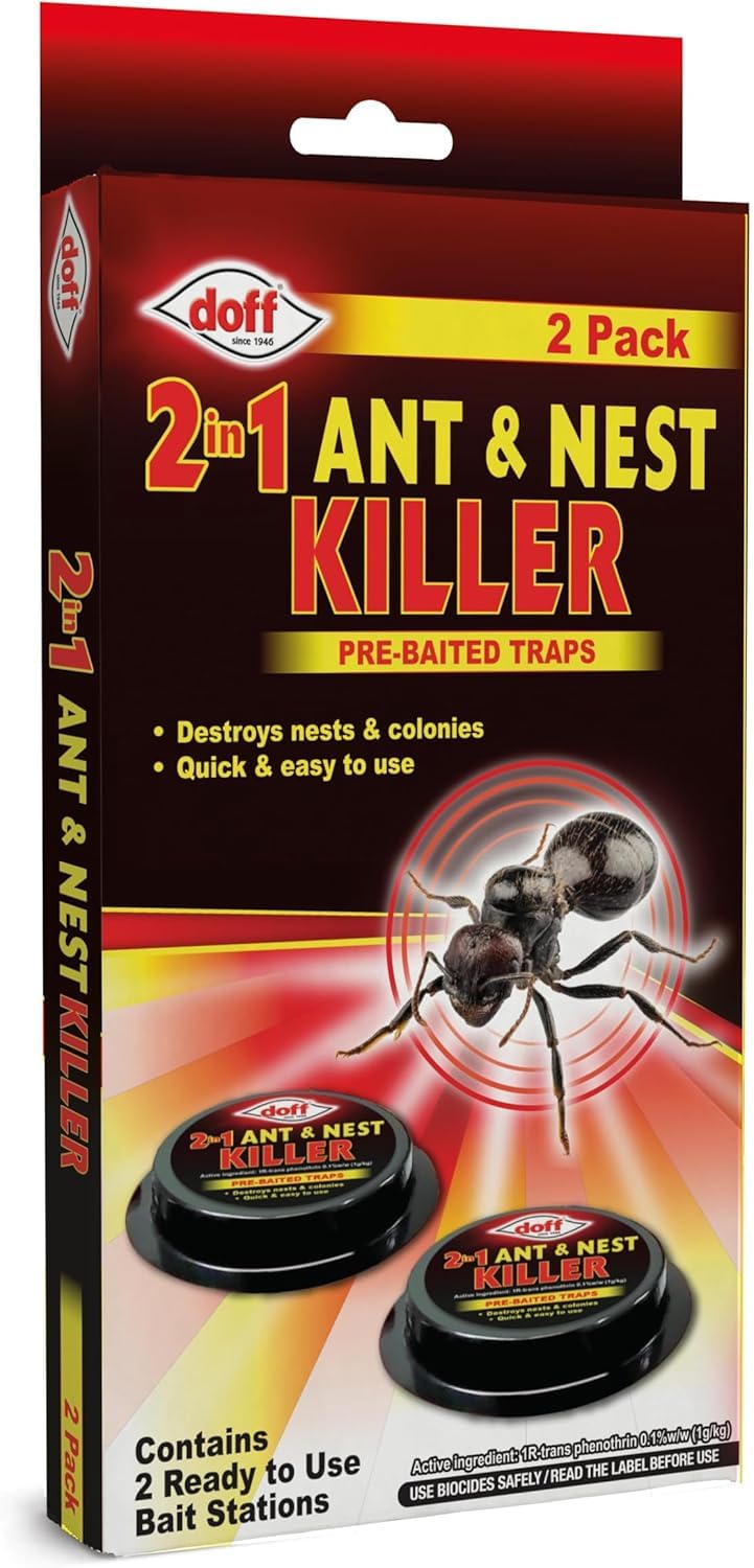 FERRIS | 2pk Ant Killer Bait Station Destroys Ants and their Nests | Ant Traps used Indoors, Kills Ant Colonies Use at Home & Garden | Strongest Control System - Clean and Easy to Use, Creates No Mess