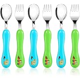 Lehoo Castle Toddler Utensils, 6-Pieces Kids Fork and Spoon Set (Dinosaur) | Stainless Steel Kids Silverware with Plastic Handle, 3 Forks and 3 Spoons, Safe Toddler Cutlery for 2 3 4 Years Old