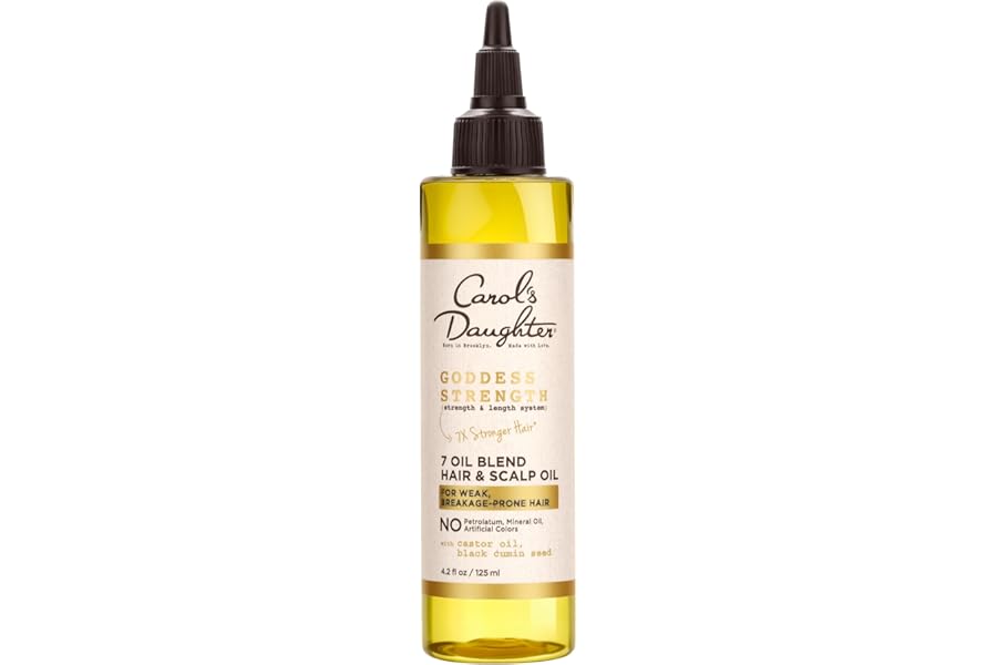 Carol’s Daughter Goddess Strength 7 Oil Blend Scalp and Hair Oil for Waves, Coils and Curls, Hair Treatment with Castor Oil, 4.2 Fl Oz