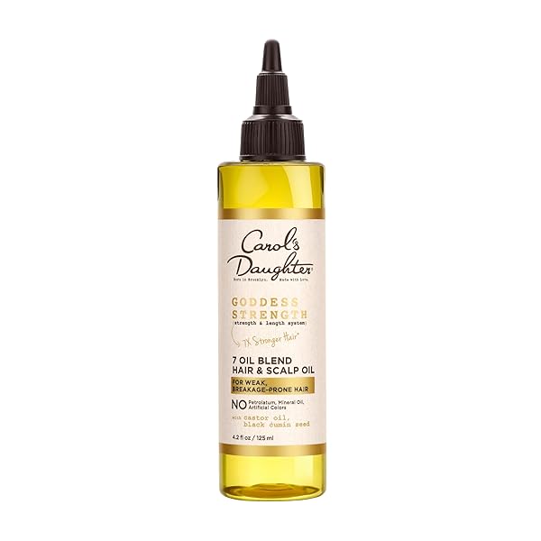 CAROL’S DAUGHTER GODDESS STRENGTH 7 OIL BLEND SCALP AND HAIR OIL FOR WAVES, COILS AND CURLS, HAIR TREATMENT WITH CASTOR OIL, 4.2 FL OZ