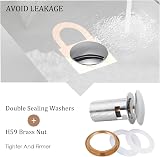Hapilife Modern Brass Pop Up Waste Slotted Basin Sink Plug with Overflow view 3