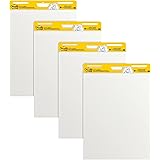 Post-it Super Sticky Easel Pad, 25 x 30 Inches, 30 Sheets/Pad, 4 Pads, Large White Premium Self Stick Flip Chart Paper, Super