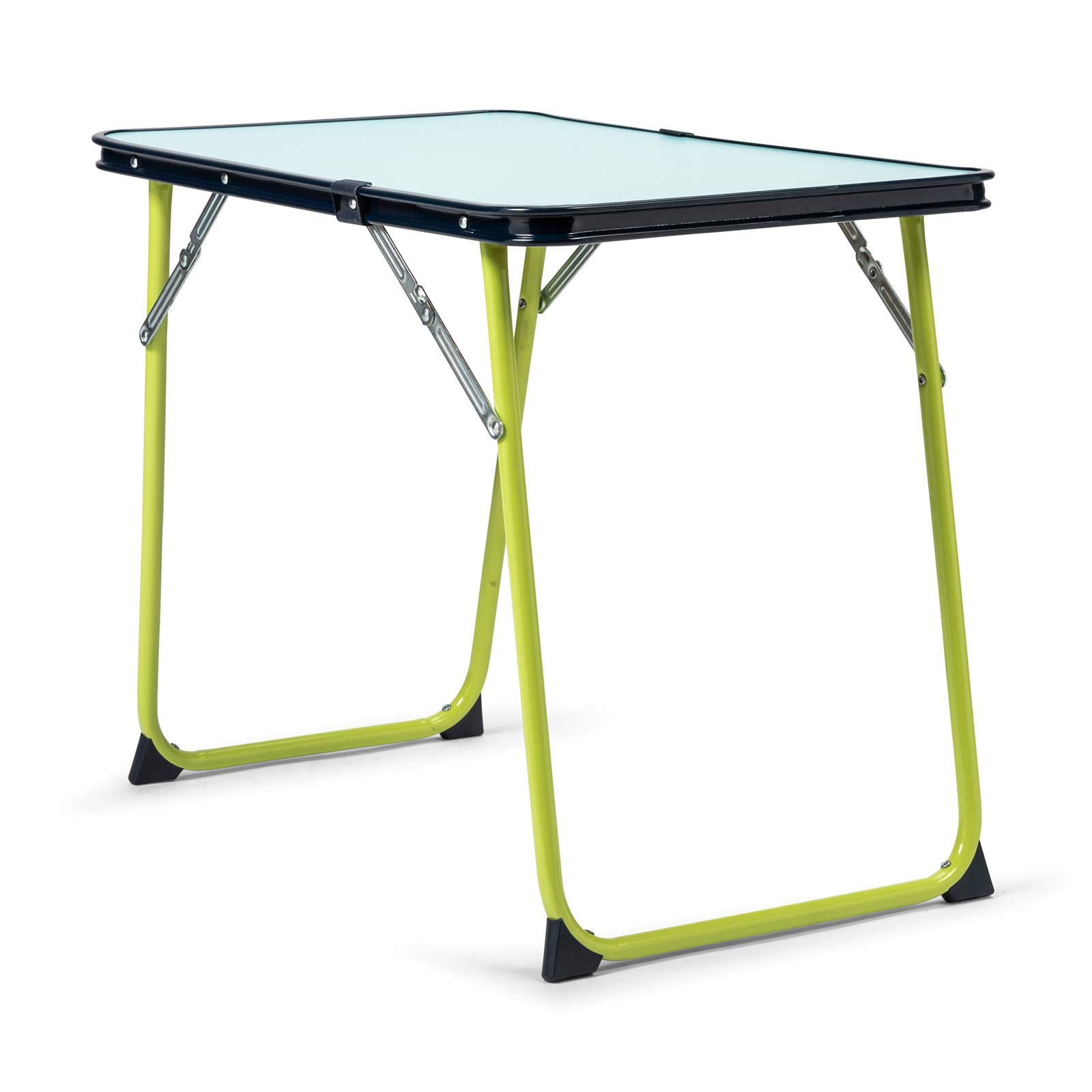 Solenny Multi-purpose Children's Folding Table for Garden or Beach, High Density Durolac Wood Board, 60 x 40 cm, Colour Wood and Green, Washable Fabric and Stabilising Feet for Greater Safety