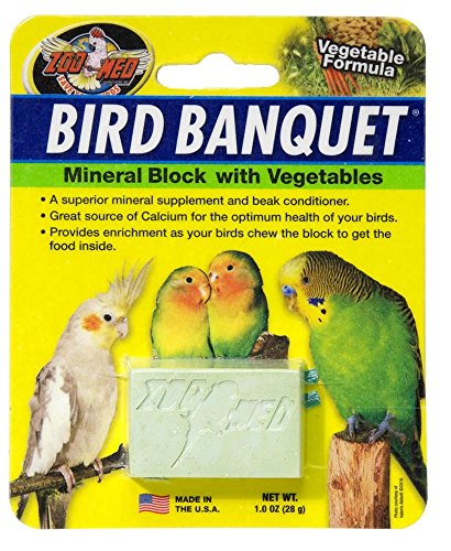 Zoo Med Laboratories BZMBBVS Bird Banquet Vegetable Mineral Block, Small