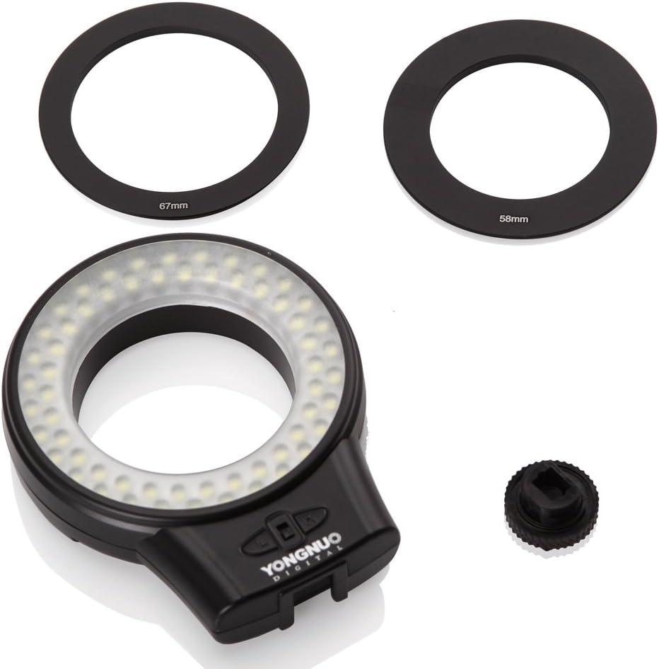 Amazon YONGNUO WJ60マクロ撮影LEDリングライト キヤノンニコンシグマDLSRカメラ用 Canon Nikon Sigma DLSR Camera フラッシュ