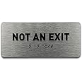Not An Exit Identification Sign - ADA Compliant Sign, Raised Icons, Raised Braille, Brushed Aluminum, TCO Inspection Certifie