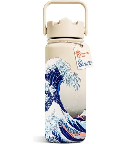 Amazon.com: Grupo Erik 500ml / 17oz Hokusai Metal Hot & Cold Water