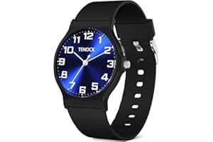TENOCK Kids Analog Watch Boys Girls, 30M Waterproof, Sports Watch for Boys, Easy to Read Children's Thin Dial Wrist Watches with Soft Band, for Ages 5-15 Kids Great Birthday Gifts Christmas Day