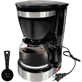 DITOSH 10 Cup Drip Coffee Maker One-Touch Anti-Drip Coffee Machine with Reusable Filter Carafe Auto Keep Warm Plate Spoon Coffee Pot Suitable for Home Use 110V