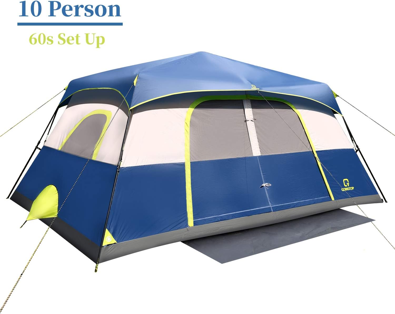 OT QOMOTOP Waterproof Camping Tents, 4/6/8/10 Person 60-Second Pop Up Tent, Instant Cabin Tent, Suit for Camping and Travels
