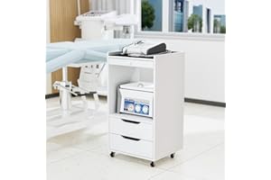 OMYSALON Medical Carts with Wheels, Crash Cart Ultrasound Trolley with Non-Slip Pads, Utility Esthetician Rolling Cart Mobile Storage Organizer for Hospital Clinic Dental Beauty Spa Office Salon Lab, White