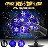 LED Projector Lights Christmas Decorations Snowflake Waterproof Landscape Spotlight for Valentine's Day Birthday Wedding Theme Party Garden Home Outdoor Indoor Decor (Blue)