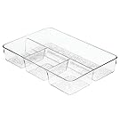 InterDesign Rain Cosmetic Drawer Organizer Tray for Vanity Cabinet to Hold Makeup, Beauty Products - Clear