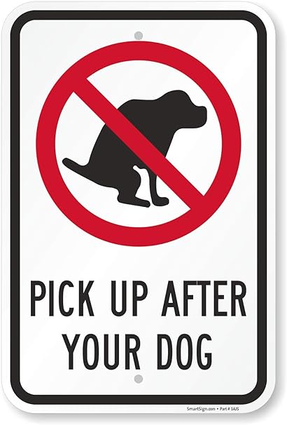 Amazon Co Jp Pick Up After Your Dog犬と Poop記号 サイン 18 X 12 ホーム キッチン