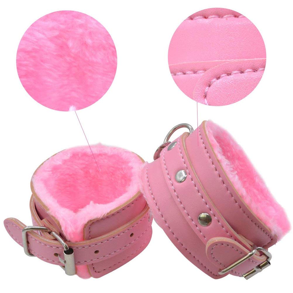 8PCS Bett Bondage Kit Handfesseln und Nylonband SM-Spiel Spielzeug Handmanschette Neopren Fußfesseln Fesseln und Nippelklemmen