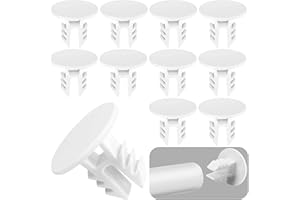 moonoom 12 Pcs Closet Rod End Caps, Wear-Resistant Curtain Rod Pole Endcaps, White Hang Bar Plug Caps for Home Bedroom Living Room Curtain Bracket Accessories