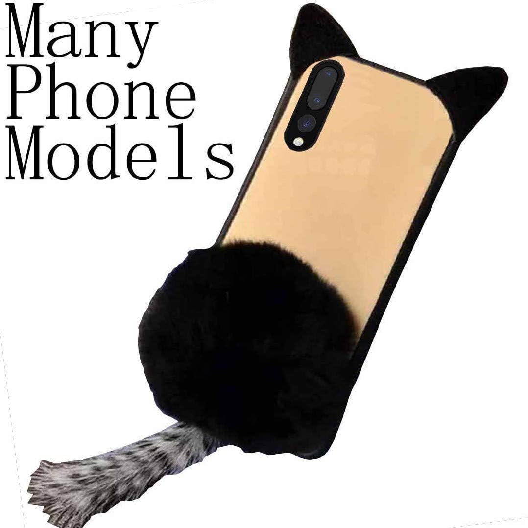 Galaxy 2018 A7 A750 Case, Very Light Slim Fluffy Cat Ear Tail + Warm Villi Cute Hair Ball Clear Back Cover, WEIFA Newest Super Charming Luxury CellPhone Case For Samsung Galaxy A7 2018 Black