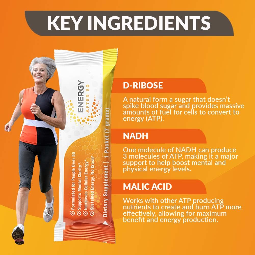 Life Renew: Energy After 50 - Cellular Energy Support - 20 Packets - Natural Ingredients - Support Mental Clarity - Help Sustain Energy Levels with No Crash - Formulated for People Over 50: Health & Personal Care