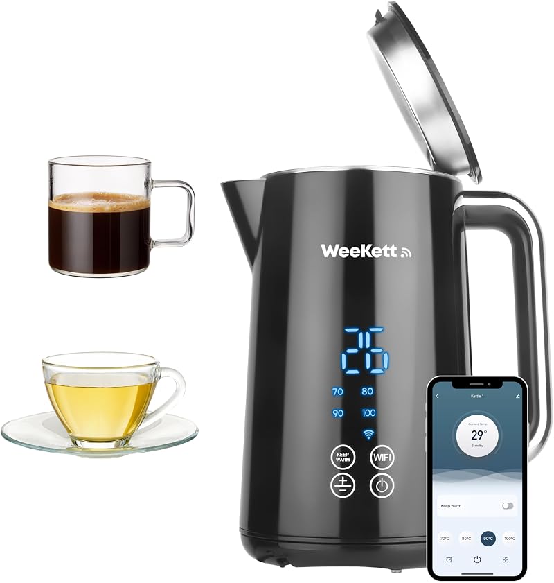 WEEKETT Alexa Smart Kettle 1.7L 3000W Temperature Control BPA Free Black