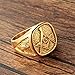 PMTIER Men's Engraving Stainless Steel Fraternity Freemason Masonic Rings Gold Plated Size 9