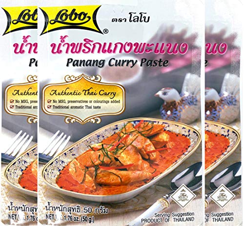 Lobo Panang Curry Paste - No MSG, No Preservatives, No Artificial Colors (Pack of 3)