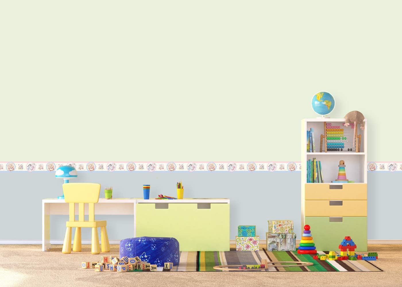 Winnie The Pooh and his Friends, self-Adhesive Border in The Room for a boy Girls, Children's Room, 5 m x 14 cm, WBD 8066 - Image 5
