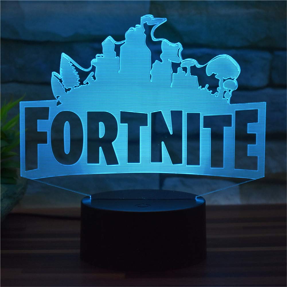 Fortnite Logo Rgb Color 3d Stereo Vision Night Light Childrens - fortnite logo rgb color 3d stereo vision night light childrens bedroom lamp usb plug without