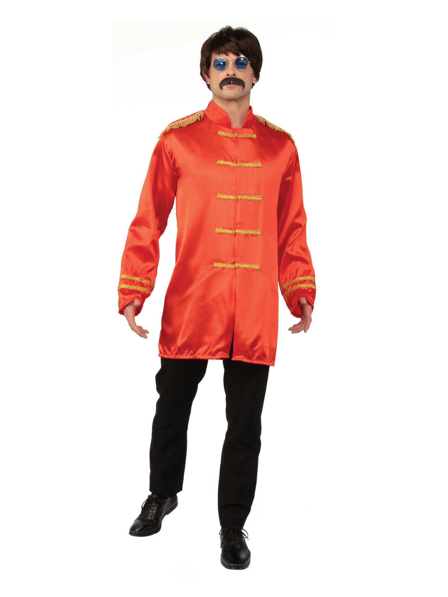 Bristol Novelty AC413A 60's Musician Jacket | For Men | Green SGT Pepper Budget, Red, Standard Halloween