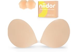 Niidor Sticky Bra Adhesive Bra Reusable Strapless Self Adhesive Backless Bra Invisible Push up Silicone Bra for Women