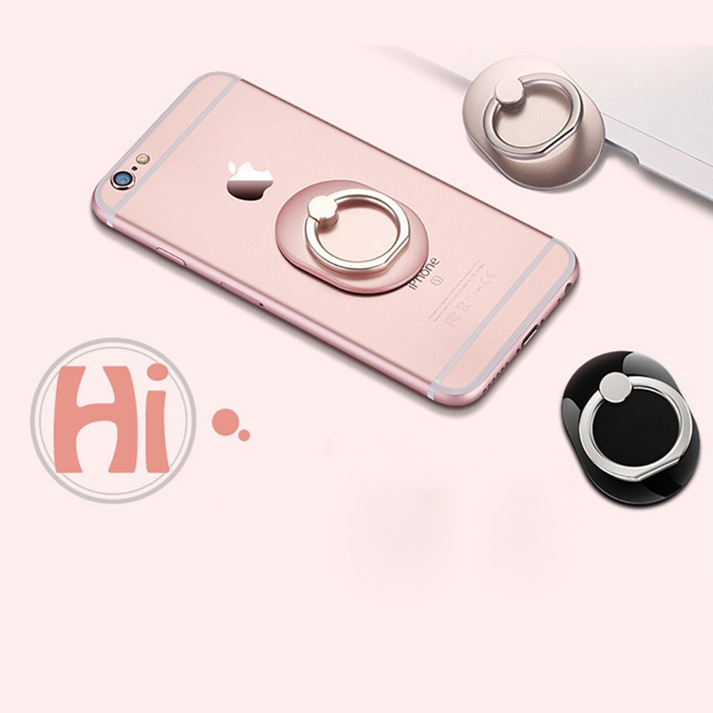 Phone Finger Ring Stand Holder 360° Rotation Universal Cellphone Slacker Stent Phone Bracket for iPhone Smart-phone and Tablets (Pink)