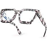 VISOONE Blue Light Blocking Glasses with TR90 Rectangle Frame and Chic Preppy Look for Women Men RIVER