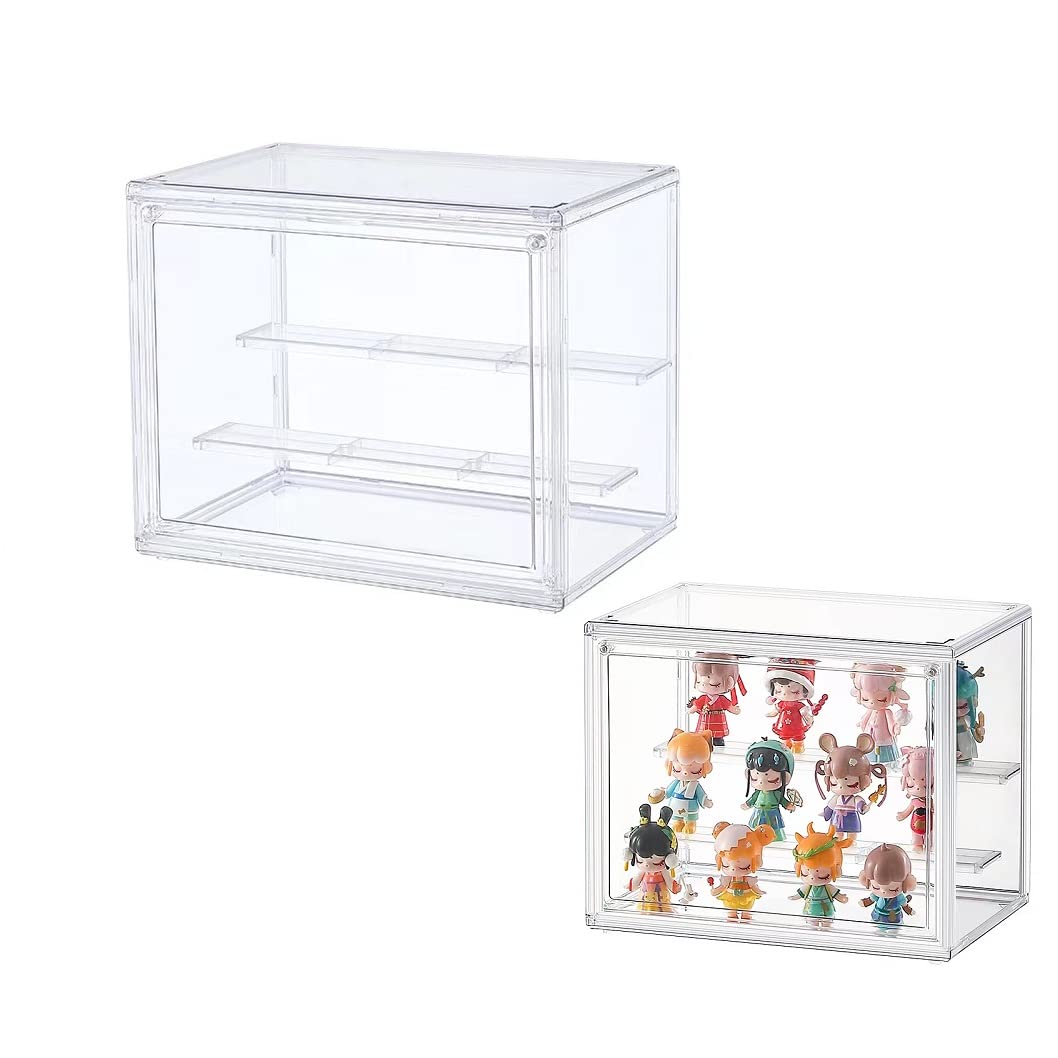 Siyecioa Acrylic Display Case with 2 Ladder, Clear Acrylic Display Box, Collectibles Dustproof Protection Showcase for Pop Figures、Blind Box、Funko Pop, Lego, Minifigure Figurines — image 1