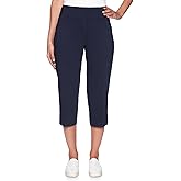 Ruby Rd. Womens Ruby Rd. Womens Mid-Rise Pull-on Straight Solar Millennium Tech Capri