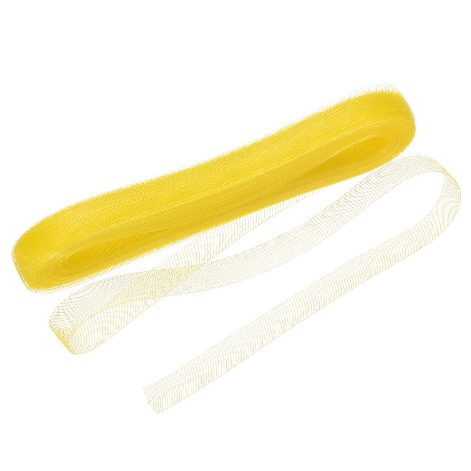 M METERXITY Stiff Horsehair Braid 1 Inch Wide 25 Yards Soft Polyester Horsehair Braid Roll for Wedding Dress/Dance Formal Dress Accessories/Skirt Boning Sewing Shaping [Golden]