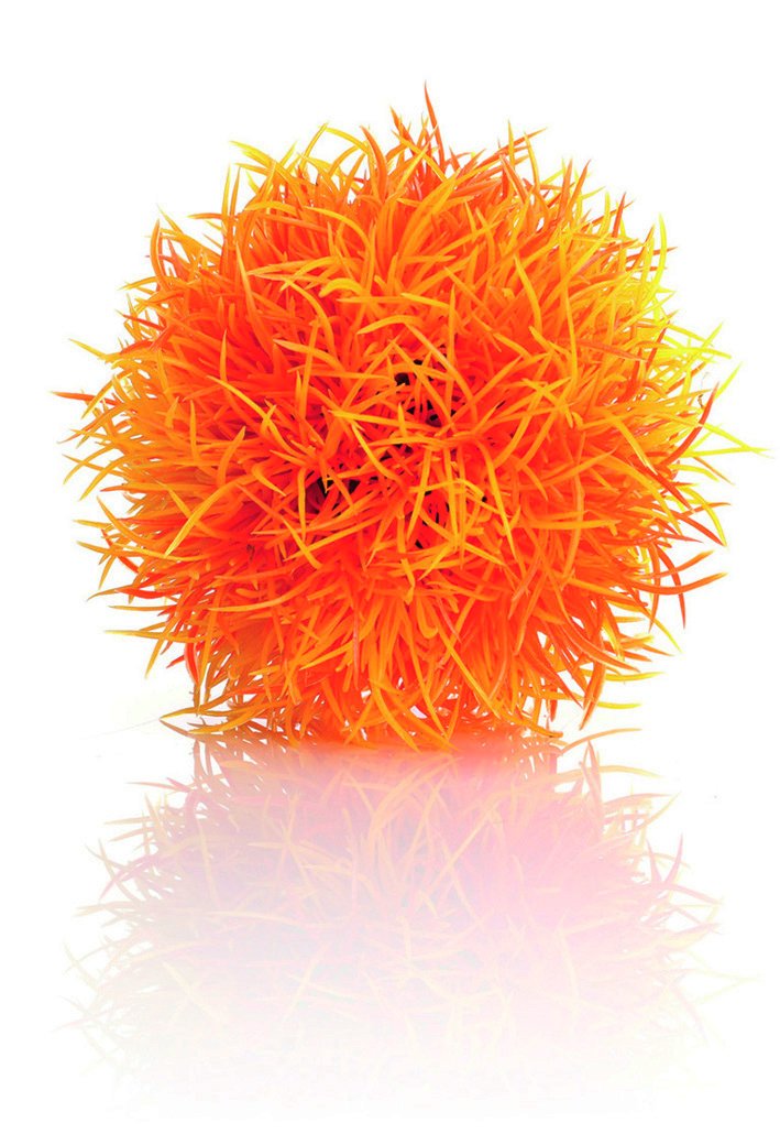 biOrb Fish Tank Decorations, Aquatic Topiary Ball (1 x Orange Aquarium Plant), Artificial Fish Tank Plants To Add Colour & Interest, Beautiful Natural-Looking Aquarium Decor For Scenic Background