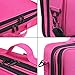 Goldwheat 3-tiers Cosmetic Train Case Professional Artist Makeup Train Case with Shoulder Strap, Pink