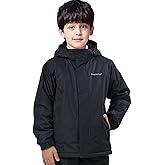 ENDIRAD Boys Waterproof Winter Snow Coat, Kids Ski Snow Jacket for Boys, Warm Fleece Lined Winter Windproof Jacket with Hood