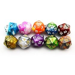 Smartdealspro 10-Pack 20 Sided Dice D20 Polyhedral