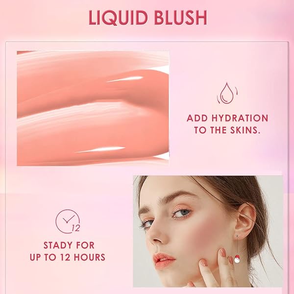 SOFT CREAM LIQUID BLUSH BEAUTY WAND, CREAMY BLUSH MAKEUP FOR CHEEKS WITH CUSHION APPLICATOR, NATURAL-LOOKING CHEEK TINT BLUSH DEWY FINISH,BLENDS PERFECTLY ONTO SKIN,LONG-WEARING (105 ARDOUR)